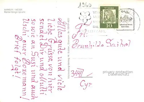 AK / Ansichtskarte Hameln_Weser Rattenfaengerspiele Hameln Weser