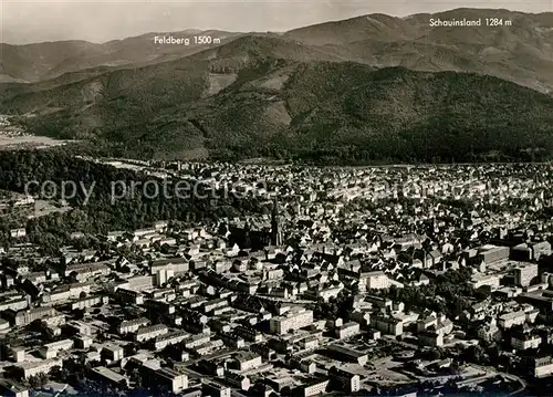 AK / Ansichtskarte Freiburg_Breisgau Fliegeraufnahme Schauinsland Feldberg Freiburg Breisgau