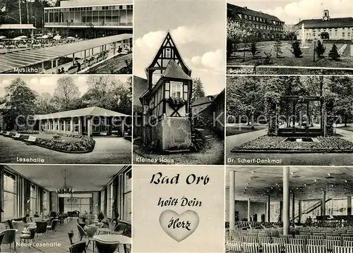 AK / Ansichtskarte Bad_Orb Dr. Scherf Denkmal Bahnhof Kleines Haus Bad_Orb