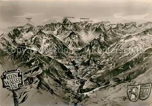 AK / Ansichtskarte Riezlern_Kleinwalsertal_Vorarlberg Ortungskarte Hirschegg Mittelberg Riezlern_Kleinwalsertal