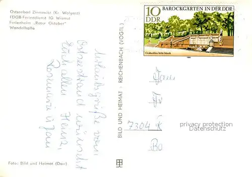 AK / Ansichtskarte Zinnowitz_Ostseebad Ferienheim Roter Oktober Wandelhalle Zinnowitz_Ostseebad