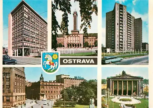 AK / Ansichtskarte Ostrava Budova reditelstvi VZKG Nova radnice Vezovy dum v Porube Namesti Vitezneho unora Divadlo Zdenka Nejedleho Ostrava