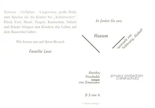 AK / Ansichtskarte Suedermarsch_Husum Ferienhof Lass Zimmer Bungalow Suedermarsch Husum