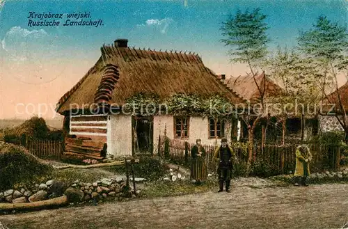 AK / Ansichtskarte Bauernhaus Krajobraz wiejski Russland  Bauernhaus