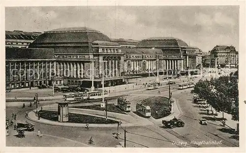 AK / Ansichtskarte Strassenbahn Leipzig Hauptbahnhof  Strassenbahn