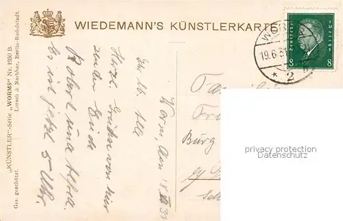 AK / Ansichtskarte Verlag_Wiedemann_WIRO_Nr. 1950 B Worms Liebfrauenkirche  Verlag_Wiedemann_WIRO_Nr.