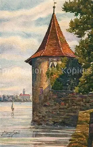 AK / Ansichtskarte Marschall_J. Lindau Bodensee Pulverturm Bad Schachen  