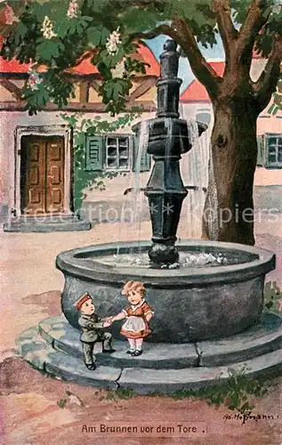 AK / Ansichtskarte Hoffmann_Ad. Am Brunnen vor dem Tore Soldat Hoffmann Ad.