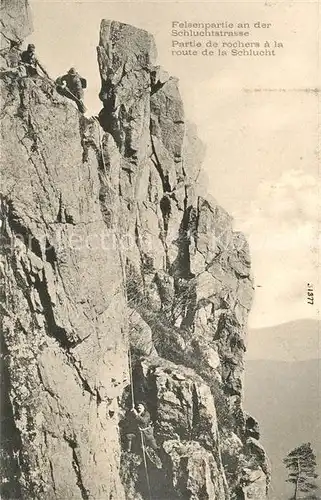 AK / Ansichtskarte Bergsteigen_Klettern Schluchtstrasse Felsenpartie  Bergsteigen_Klettern