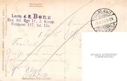 AK / Ansichtskarte Verlag_WIRO_Wiedemann_Nr. 2780 A Allerheiligen  Verlag_WIRO_Wiedemann_Nr.