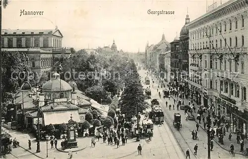 AK / Ansichtskarte Strassenbahn Hannover Georgstrasse  Strassenbahn