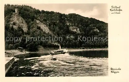 AK / Ansichtskarte Dampfer_Seitenrad Bad Karlshafen Hessische Klippen Dampfer Seitenrad