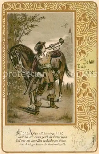 AK / Ansichtskarte Trompeter_Scheffel Litho  Trompeter Scheffel