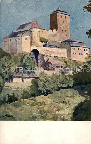 AK / Ansichtskarte Kuenstlerkarte J. Macoun Hrad Kost Kuenstlerkarte