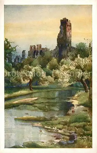 AK / Ansichtskarte Kuenstlerkarte O. Schmidt Hrad Okor  Kuenstlerkarte