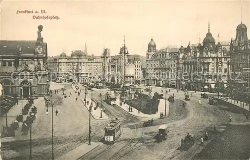 AK / Ansichtskarte Strassenbahn Frankfurt am Main Bahnhofsplatz Strassenbahn