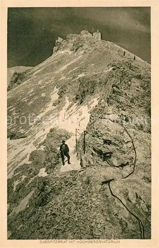 AK / Ansichtskarte Bergsteigen_Klettern Zugspitzgrat Hochobservatorium  Bergsteigen_Klettern