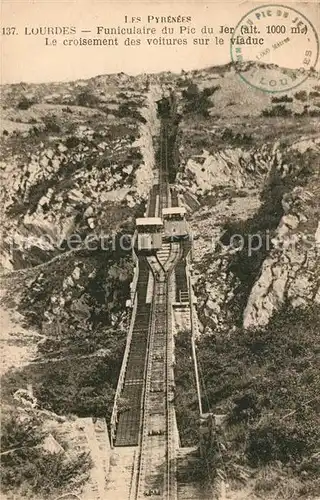 AK / Ansichtskarte Bergbahn Pyrenees Lourdes Funiculaire du Pic du Jer  Bergbahn