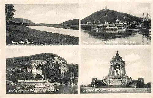 AK / Ansichtskarte Porta_Westfalica Kaiser Wilhelm Denkmal Arminsberg Hotel Grosser Kurfuerst Porta_Westfalica