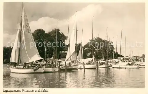 AK / Ansichtskarte Missunde Segelboot Missunde