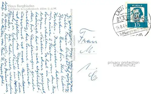 AK / Ansichtskarte Sohlberg Haus Bergfrieden Sohlberg