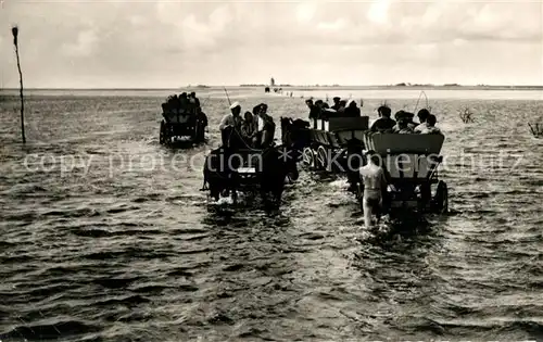 AK / Ansichtskarte Neuwerk_Cuxhaven_Nordseebad Wattwagen Priel  Neuwerk_Cuxhaven