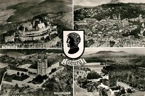 AK / Ansichtskarte Coburg Schloss Banz Vierzehnheiligen Veste Fliegeraufnahme Coburg