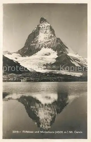 AK / Ansichtskarte Matterhorn_VS Riffelsee Mt. Cervin Matterhorn VS