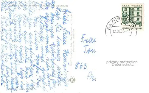 AK / Ansichtskarte Bayreuth Krankenhaus Bayreuth