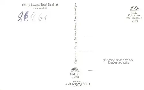 AK / Ansichtskarte Bad_Bocklet Neue Kirche Innenansicht Bad_Bocklet