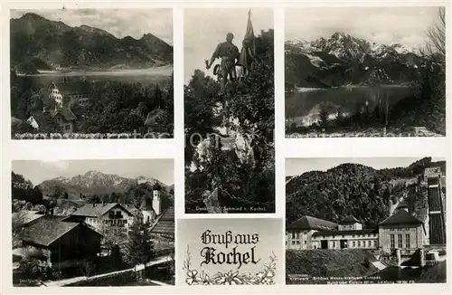 AK / Ansichtskarte Kochel_See Denkmal Kraftwerk Herzogstand Kochel_See