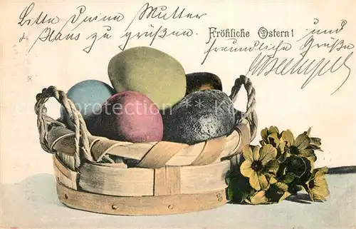 AK / Ansichtskarte Ostern_Easter_Paques Ostereier Schluesselblumen  Ostern_Easter_Paques
