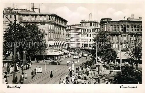 AK / Ansichtskarte Strassenbahn Duesseldorf Corneliusplatz  Strassenbahn