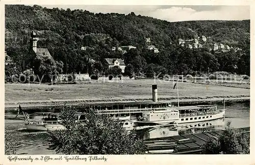 AK / Ansichtskarte Dampfer_Seitenrad Leipzig Hosterwitz Hausberg Pillnitz Dampfer Seitenrad