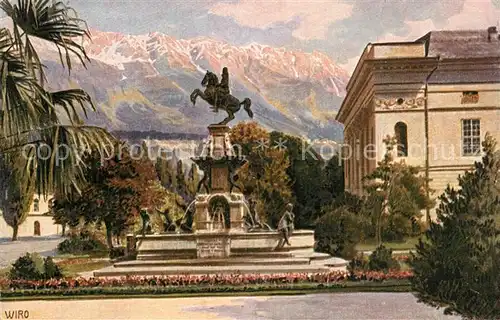 AK / Ansichtskarte Verlag_WIRO_Wiedemann_Nr. 2256 Innsbruck Leopoldsbrunnen Theater  Verlag_WIRO_Wiedemann_Nr.