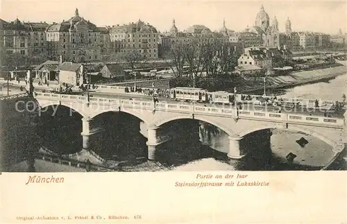 AK / Ansichtskarte Muenchen Isar Steinsdorffstrasse Lukaskirche  Muenchen