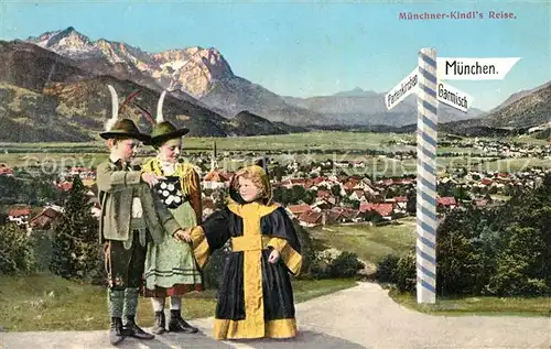 AK / Ansichtskarte Muenchner_Kindl Reise Wegweiser Kinder  Muenchner Kindl