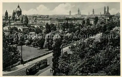 AK / Ansichtskarte Strassenbahn Muenchen Blick vom Maximilianeum  Strassenbahn