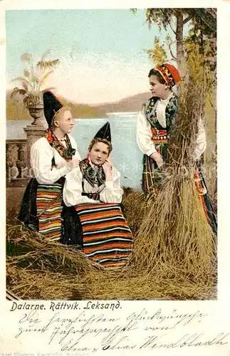 AK / Ansichtskarte Trachten_Schweden Dalarne Raettvik Leksand  Trachten Schweden