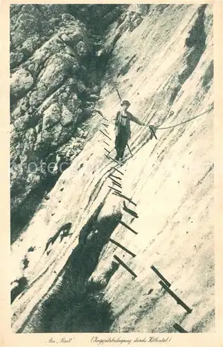 AK / Ansichtskarte Bergsteigen_Klettern Brett Zugspitzbesteigung Hoellental Bergsteigen_Klettern