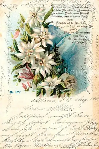 AK / Ansichtskarte Edelweiss Gedicht Litho Edelweiss