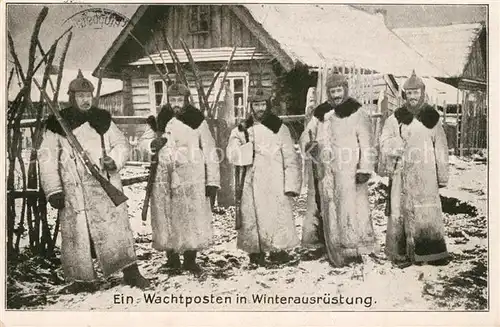 AK / Ansichtskarte Militaria Wachtposten in Winterausruestung Inf. Rgt. 164 7. Kompanie Militaria