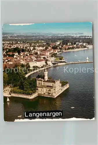 AK / Ansichtskarte Langenargen_Bodensee Schloss Montfort Fliegeraufnahme Langenargen Bodensee