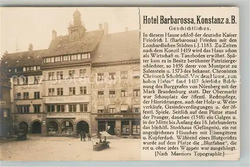 AK / Ansichtskarte Konstanz_Bodensee Obermarkt Historisches Hotel Barbarossa Geschichte Konstanz_Bodensee