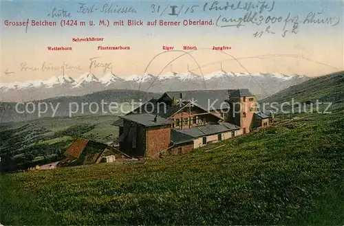 AK / Ansichtskarte Grosser_Belchen Belchenhaus mit Berner Oberland Grosser Belchen