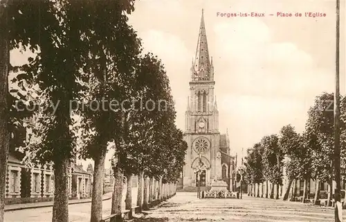 AK / Ansichtskarte Forges les Eaux Place de l Eglise Forges les Eaux