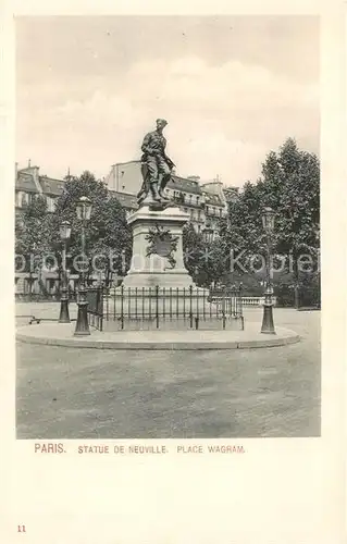 AK / Ansichtskarte Paris Statue de Neuville Place Wagram Paris
