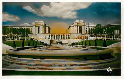 AK / Ansichtskarte Paris Le Palais de Chaillot vu des Jardins Paris