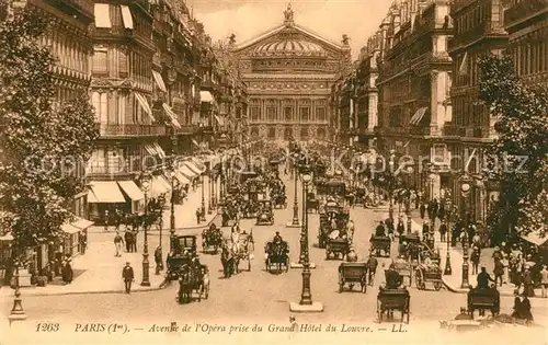 AK / Ansichtskarte Paris Avenue de lOpera prise du Grand Hotel du Louvre Paris