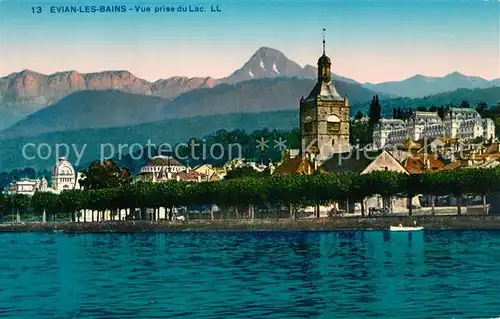 AK / Ansichtskarte Evian les Bains_Haute_Savoie Vue prise du Lac Evian les Bains_Haute